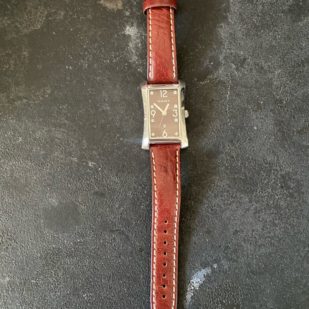 Gant Silver Case Watch With Red Strap View 2
